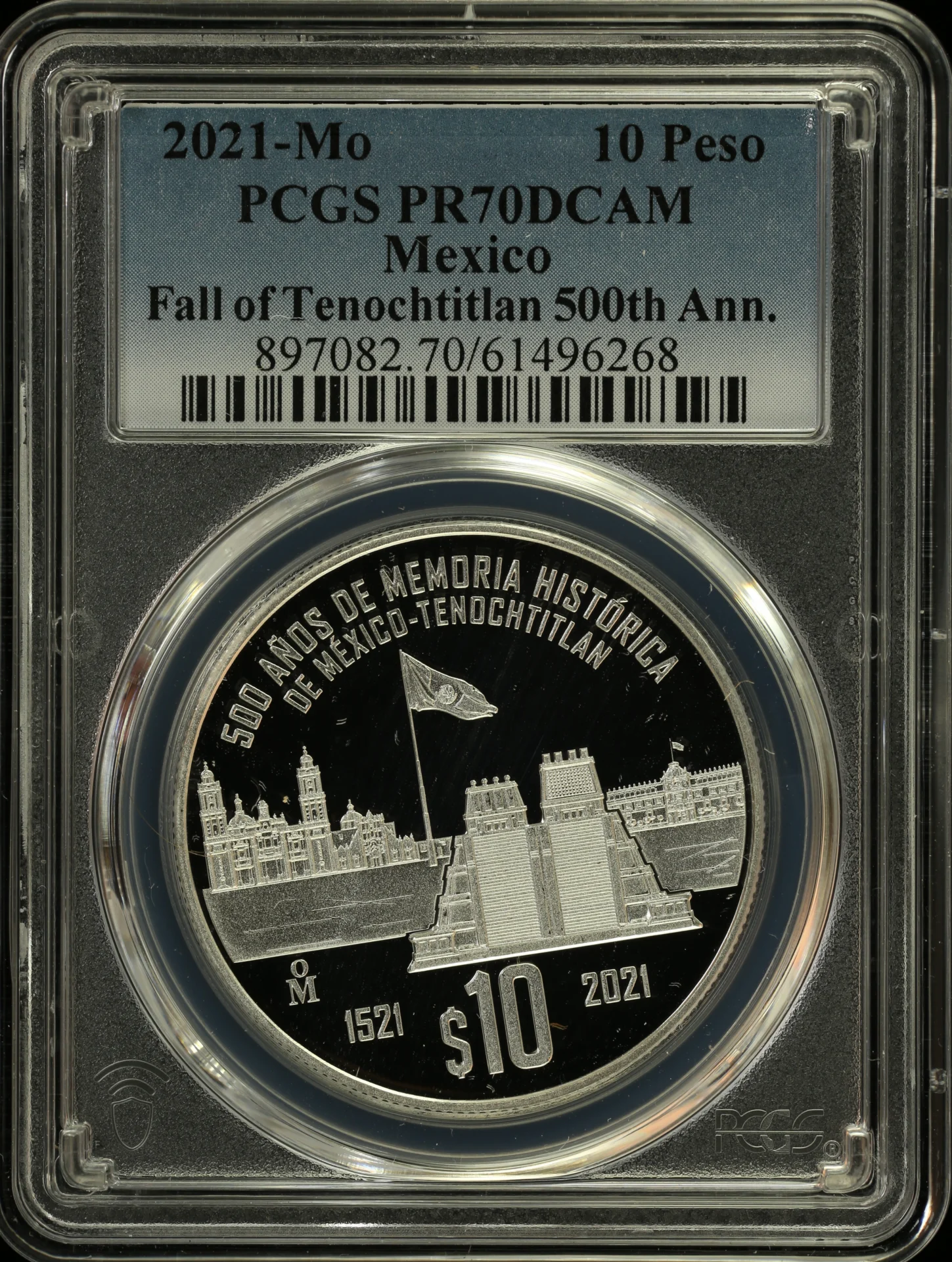 10 Peso Mexican Coins Modern Silver & Minors Modern Silver & Minors 10 Peso 2021 Mo PCGS PR70DCAM 0157598 Modern Silver & Minors 10 Peso 2021 Mo PCGS PR70DCAM 0157598Modern Silver & Minors 10 Peso 2021 Mo PCGS PR70DCAM 0157598