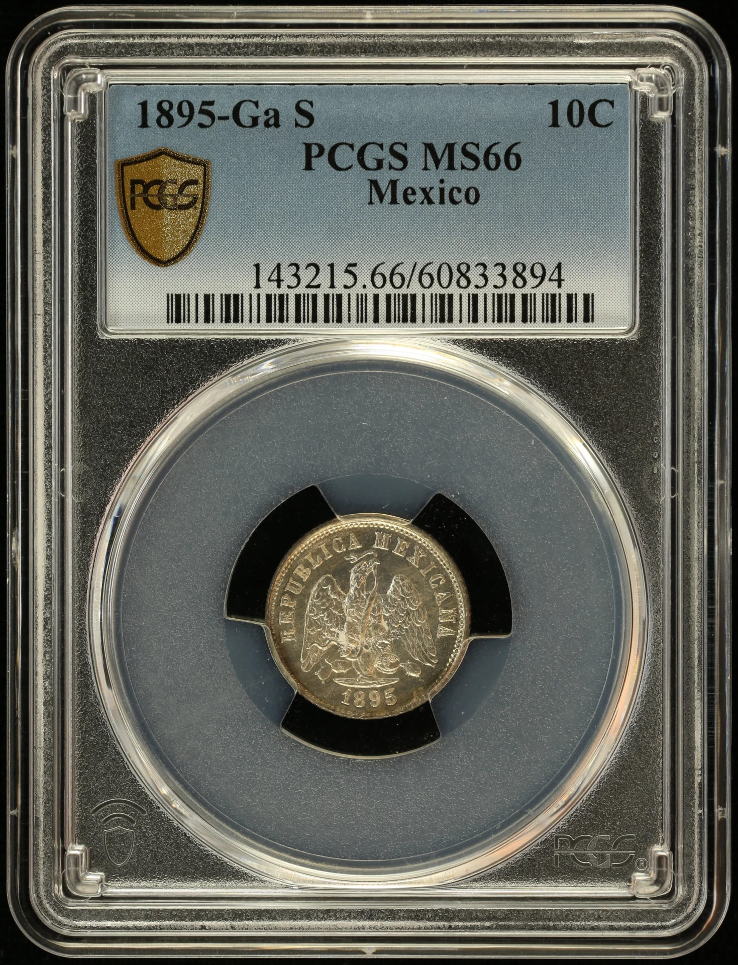 Mexican Coins Republic Silver & Minors Republic Silver & Minors 10 Centavo 1895 Ga S PCGS MS66 0157966 Republic Silver & Minors 10 Centavo 1895 Ga S PCGS MS66 0157966Republic Silver & Minors 10 Centavo 1895 Ga S PCGS MS66 0157966
