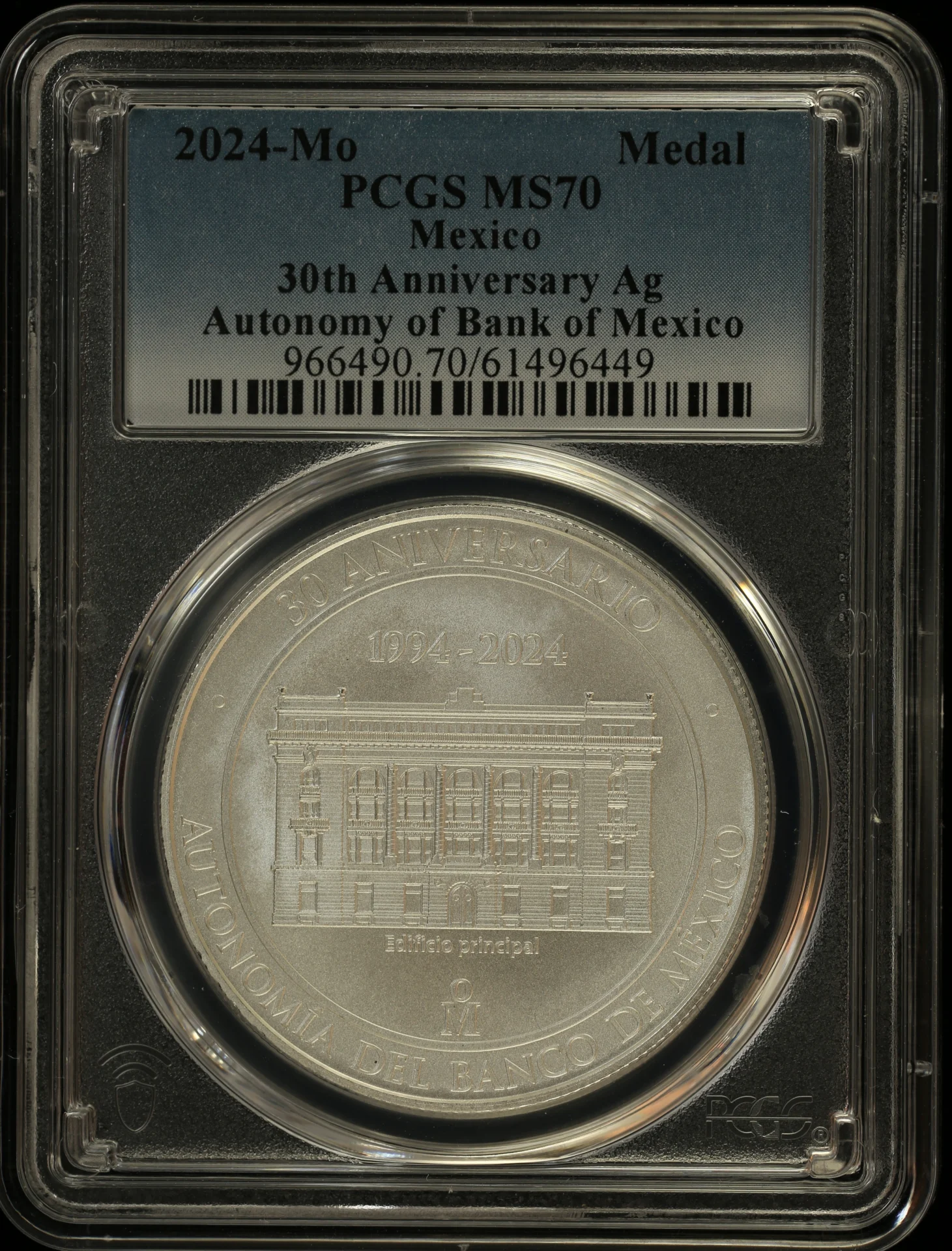 Medals & Tokens Mexican Coins Medals & Tokens 30th Anniversary of the Autonomy of Banco de Mexico Silver Medal 2024 Mo PCGS MS70 0157571 Medals & Tokens 30th Anniversary of the Autonomy of Banco de Mexico Silver Medal 2024 Mo PCGS MS70 0157571