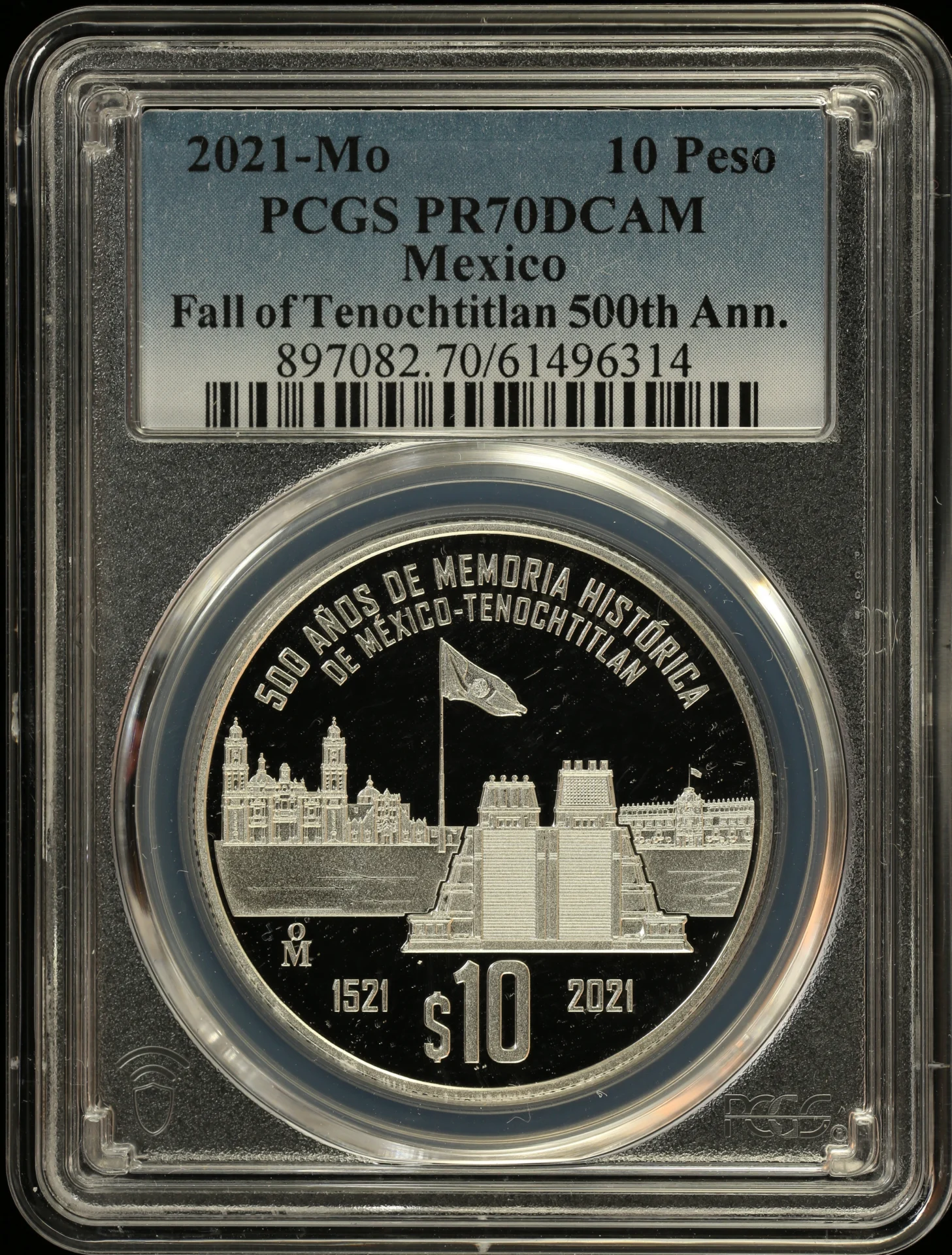 10 Peso Mexican Coins Modern Silver & Minors Modern Silver & Minors 10 Peso 2021 Mo PCGS PR70DCAM 0157643 Modern Silver & Minors 10 Peso 2021 Mo PCGS PR70DCAM 0157643