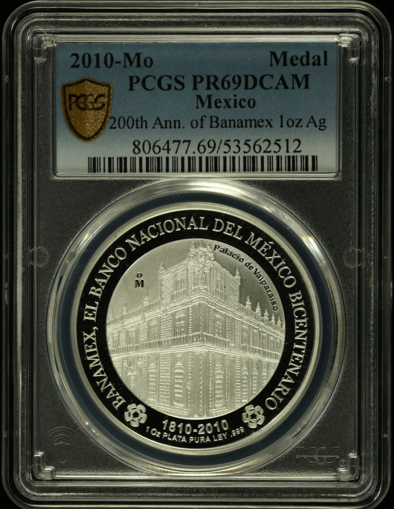 Medals & Tokens 200th Anniversary of Banamex Silver Medal 2010 Mo PCGS PR69DCAM 0157970