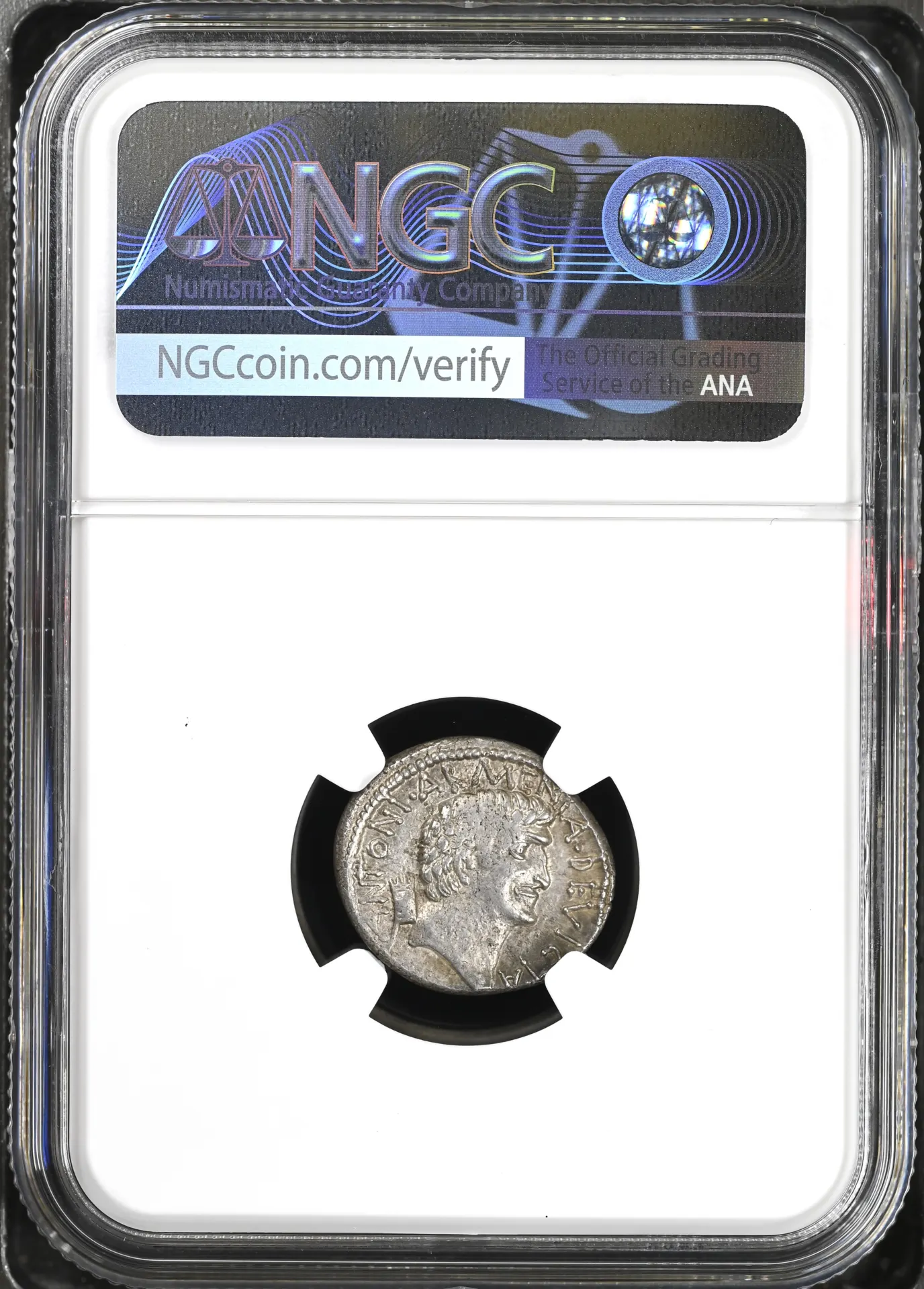 Ancient Coins Roman Imperatorial Roman Imperatorial Cleopatra VII+Marc Antony AR Denarius NGC XF 0158029 Roman Imperatorial Cleopatra VII+Marc Antony AR Denarius NGC XF 0158029Roman Imperatorial Cleopatra VII+Marc Antony AR Denarius NGC XF 0158029 - Image 2