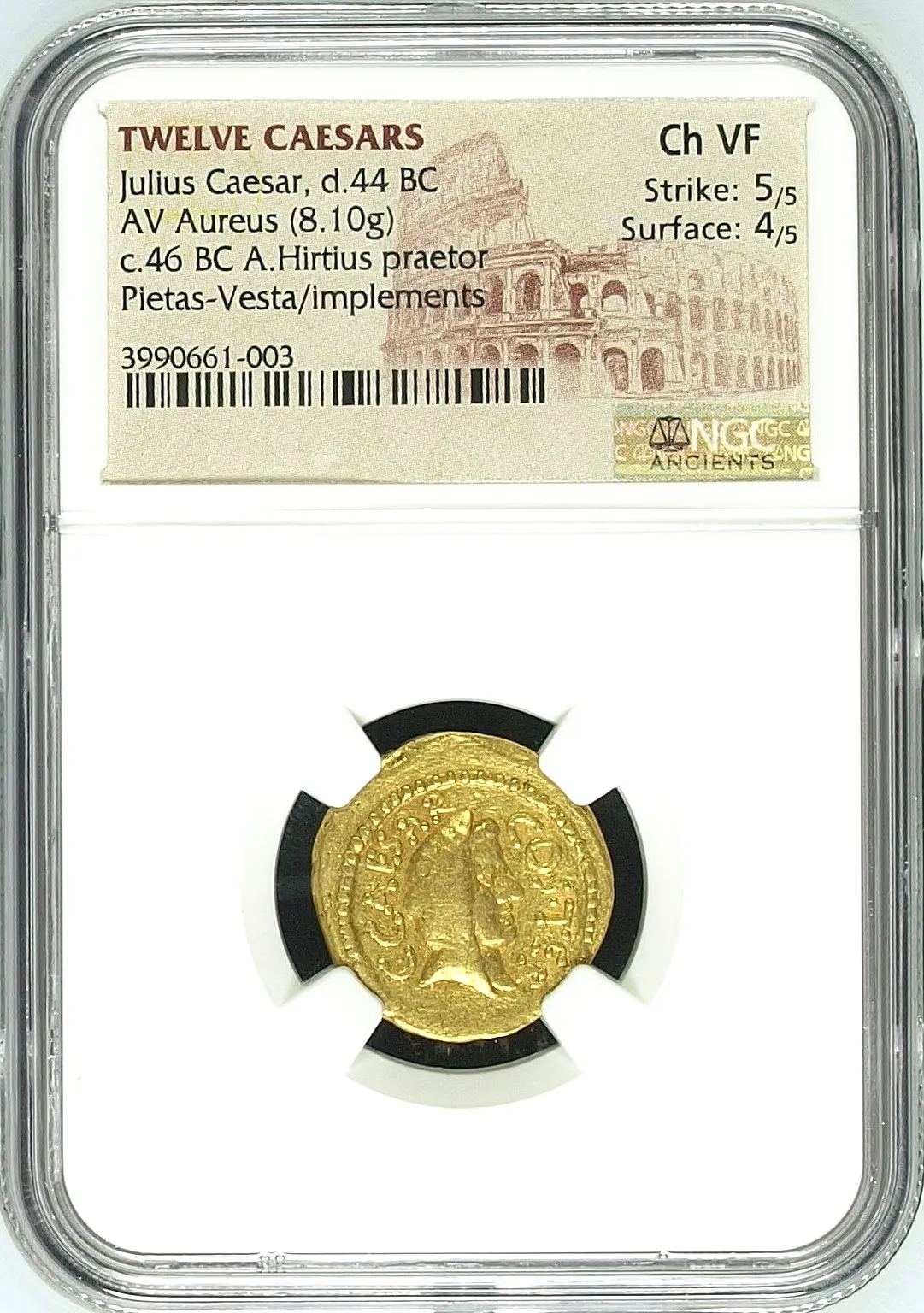 Ancient Coins Roman Imperatorial Roman Imperatorial Julius Caesar d.44 BC AV Aureus NGC Ch VF 0158030 Roman Imperatorial Julius Caesar d.44 BC AV Aureus NGC Ch VF 0158030