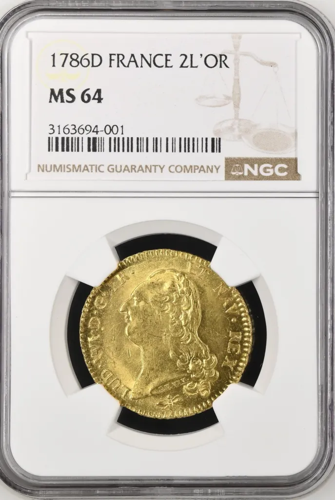 France 2 Louis d or 1786 D NGC MS64 0158032