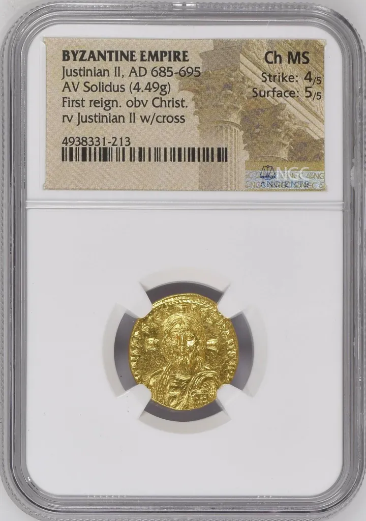 Byzantine Justinian II 685-695 AD AV Solidus NGC Ch MS 0158040