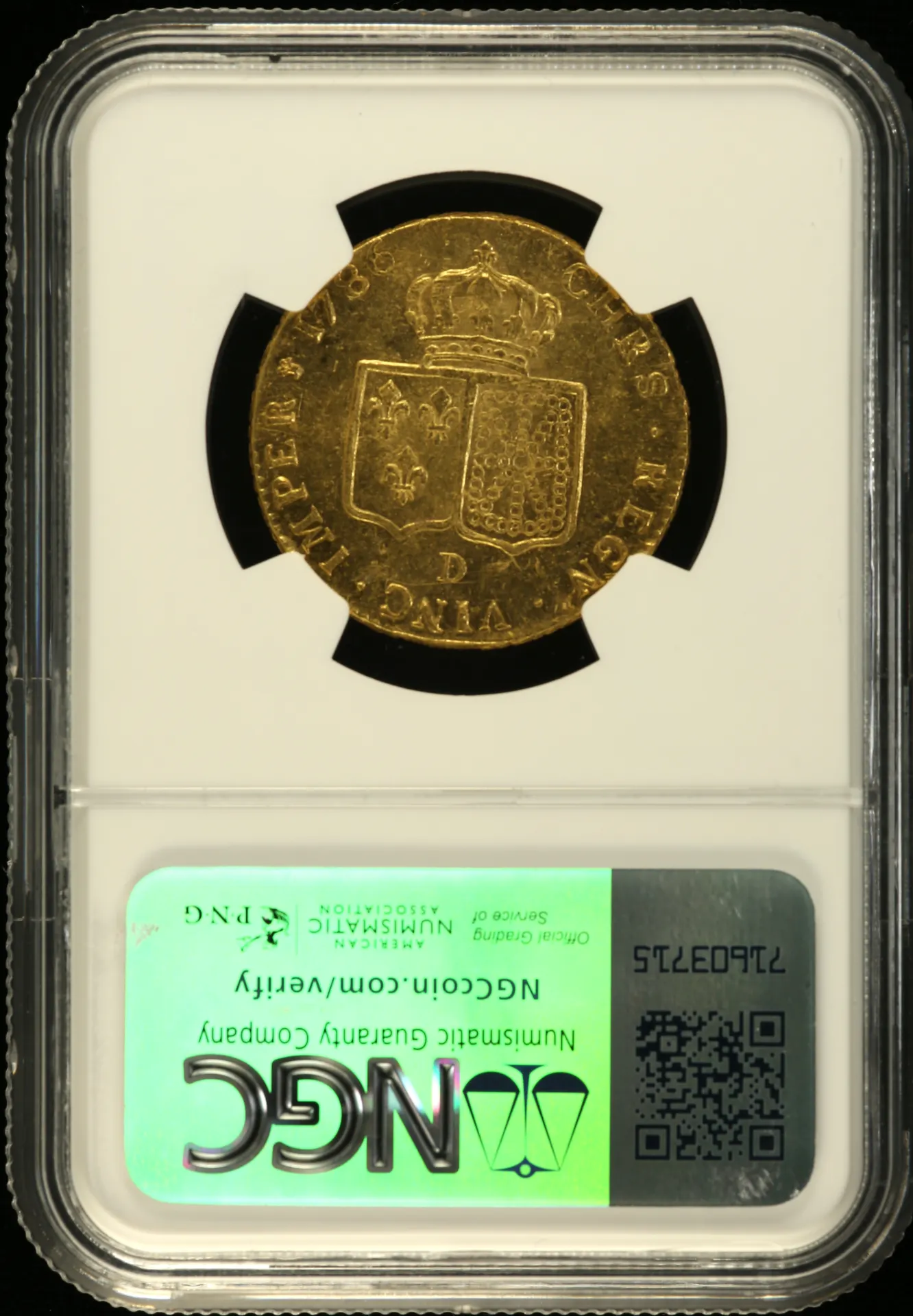 Europe France World Coins France 2 Louis d or 1786 D NGC MS63 0158033 France 2 Louis d or 1786 D NGC MS63 0158033France 2 Louis d or 1786 D NGC MS63 0158033 - Image 2