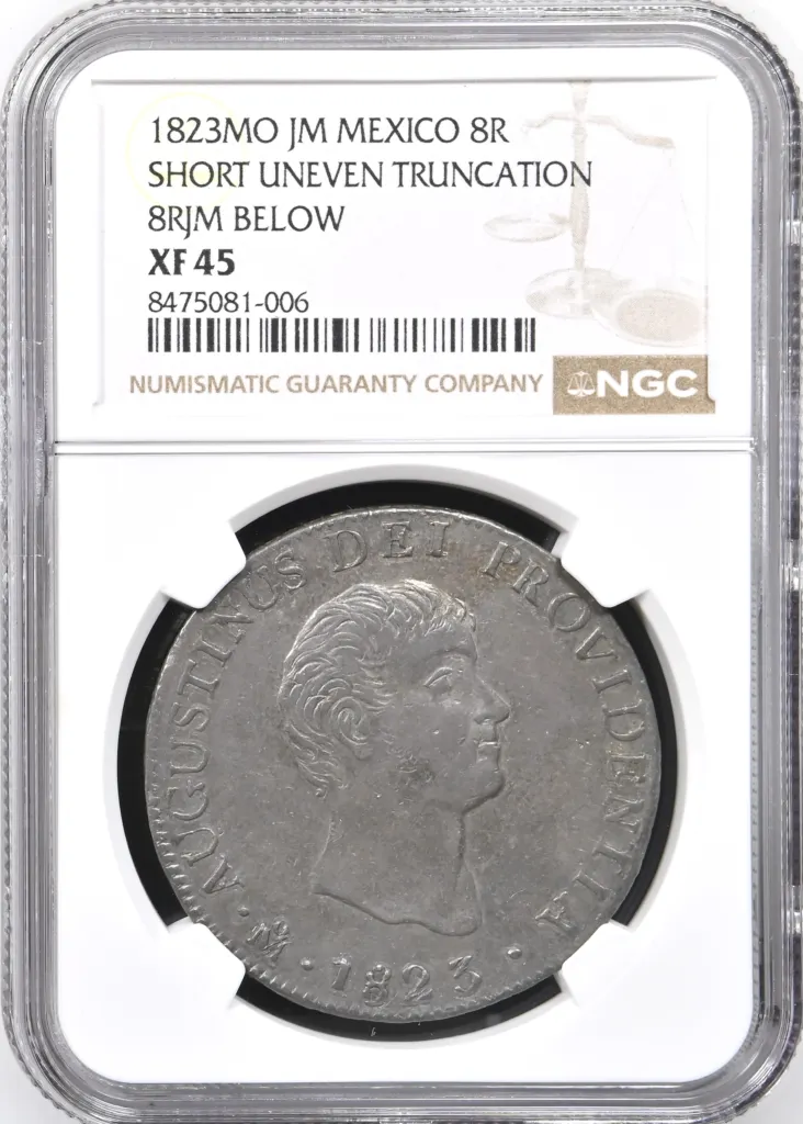 Imperial Era 8 Reales 1823 Mo JM NGC XF45 0158080