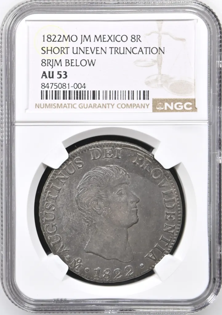 Imperial Era 8 Reales 1822 Mo JM NGC AU53 0158081