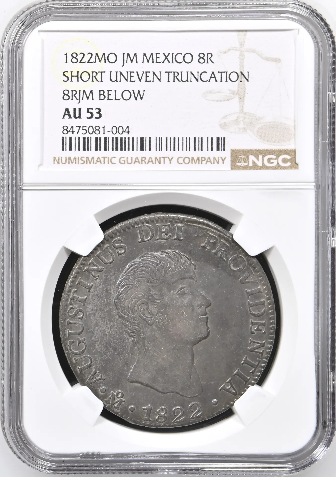 Imperial Era 8 Reales 1822 Mo JM NGC AU53 0158081