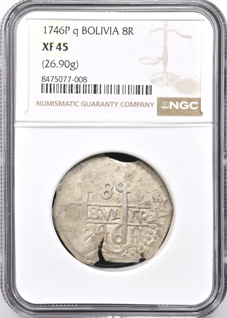 Bolivia 8 Reales 1746 P q PCGS XF45 0158325