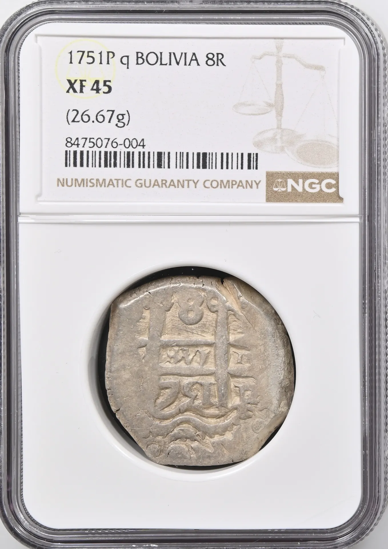 Bolivia Latin American Coins Bolivia 8 Reales 1751 P q PCGS XF45 0158327 Bolivia 8 Reales 1751 P q PCGS XF45 0158327Bolivia 8 Reales 1751 P q PCGS XF45 0158327
