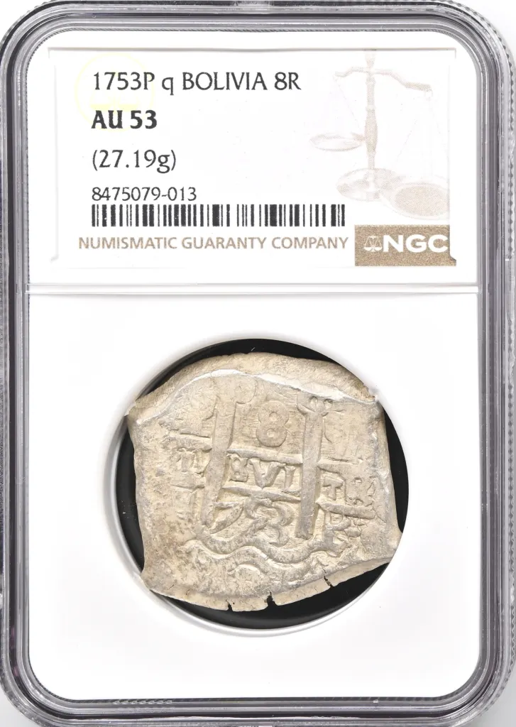 Bolivia 8 Reales 1753 P q PCGS AU53 0158328