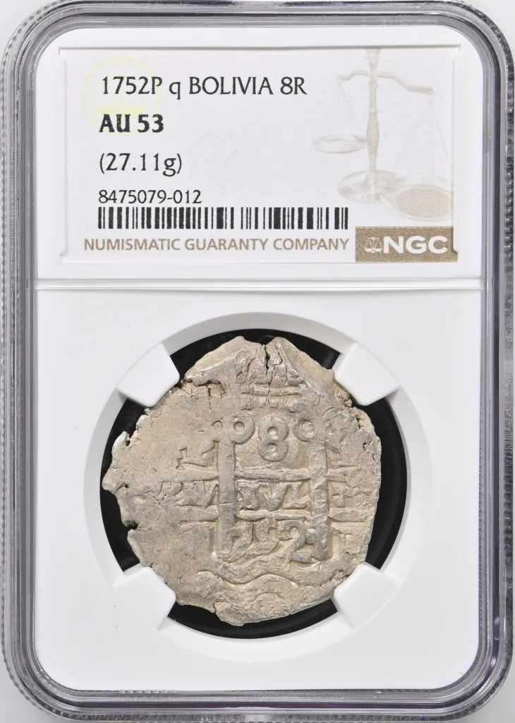 Bolivia 8 Reales 1752 P q PCGS AU53 0158331
