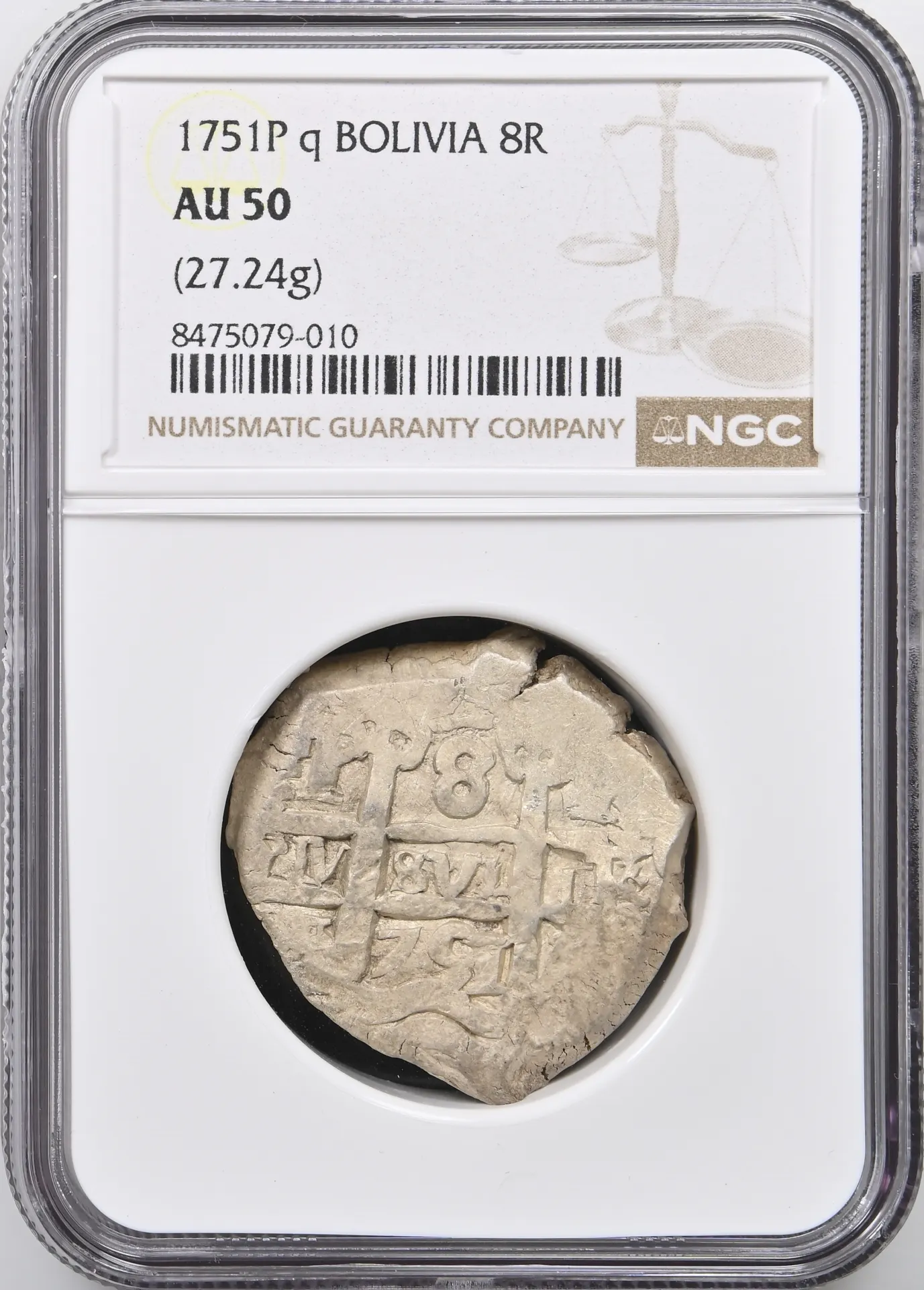 Bolivia Latin American Coins Bolivia 8 Reales 1751 P q PCGS AU50 0158340 Bolivia 8 Reales 1751 P q PCGS AU50 0158340Bolivia 8 Reales 1751 P q PCGS AU50 0158340
