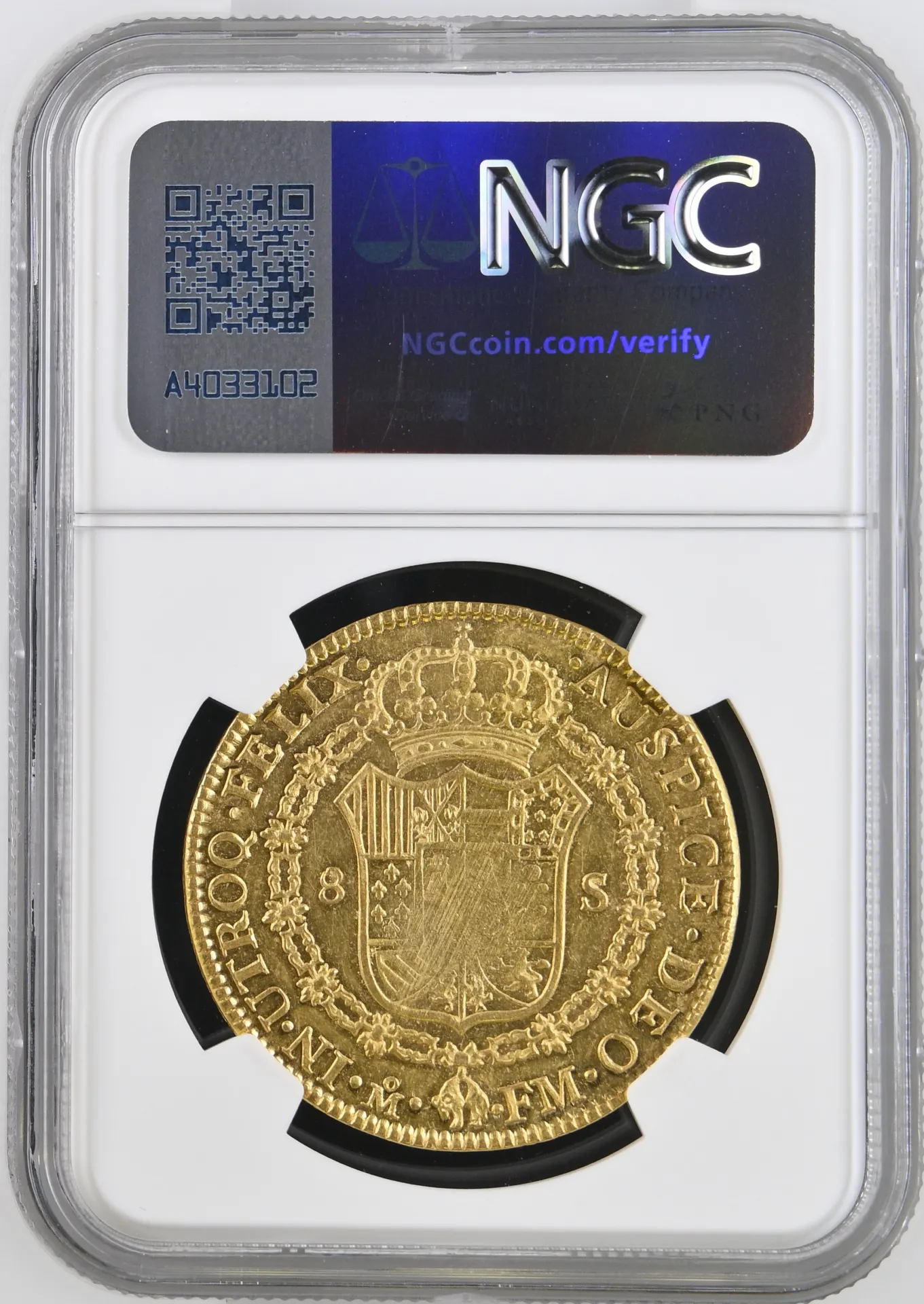 Colonial Gold Mexican Coins Colonial Gold 8 Escudos 1792 Mo FM NGC AU58 0158440 Colonial Gold 8 Escudos 1792 Mo FM NGC AU58 0158440Colonial Gold 8 Escudos 1792 Mo FM NGC AU58 0158440 - Image 2