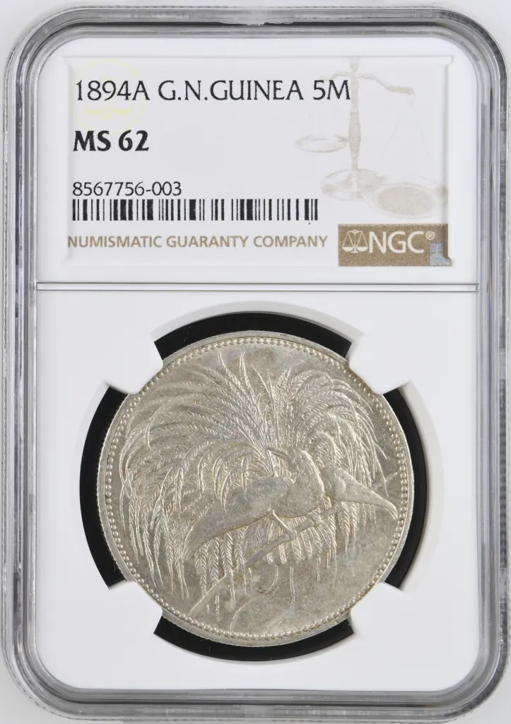 German New Guinea 5 Mark 1894 A NGC MS62 0158450