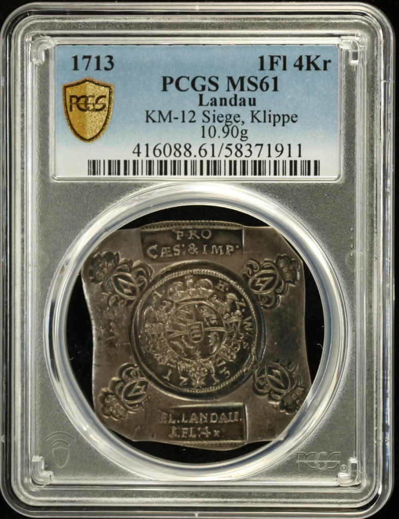 Germany 1 Gulden 4 Krone 1713 Landau KM-12 PCGS MS61 0158467