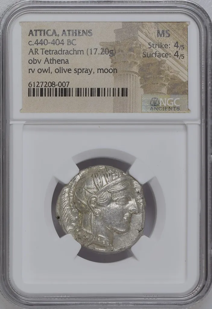 Attica Athens c.440-404 BC AR Tetradrachm NGC MS 0158470
