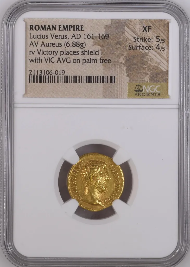 Roman Imperial Lucius Verus 161-169 AD AV Aureus NGC XF 0158474