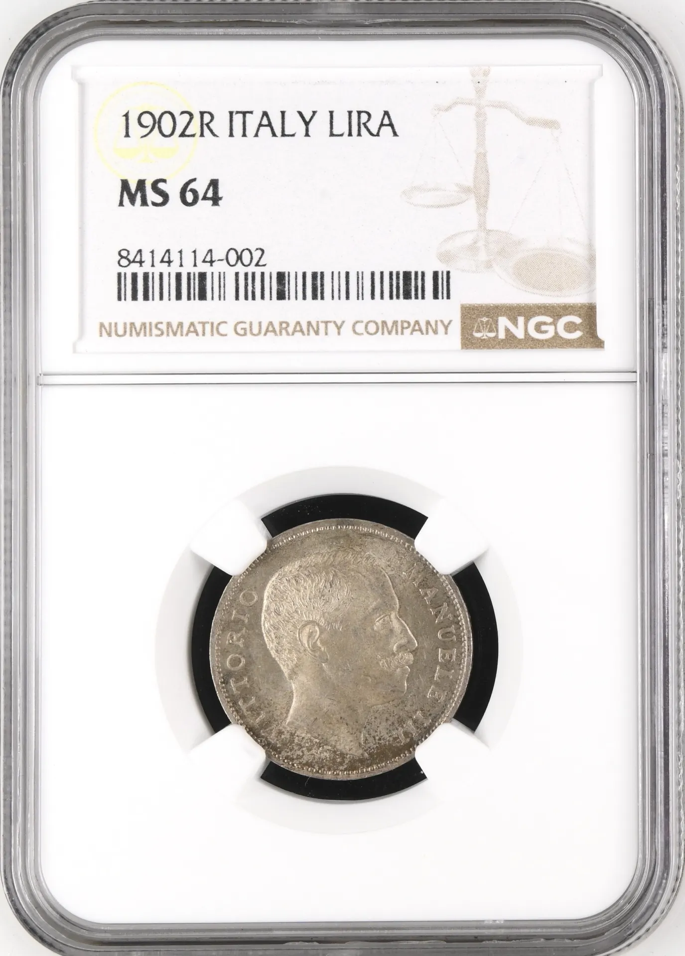 Italy/San Marino/Vatican Lira 1902 R NGC MS64 0158481