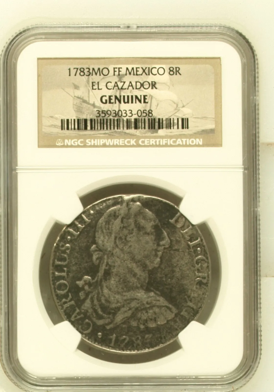 Colonial Silver & Minors El Cazador (1784) 8 Reales 1783 Mo FF NGC GENUINE 0158497