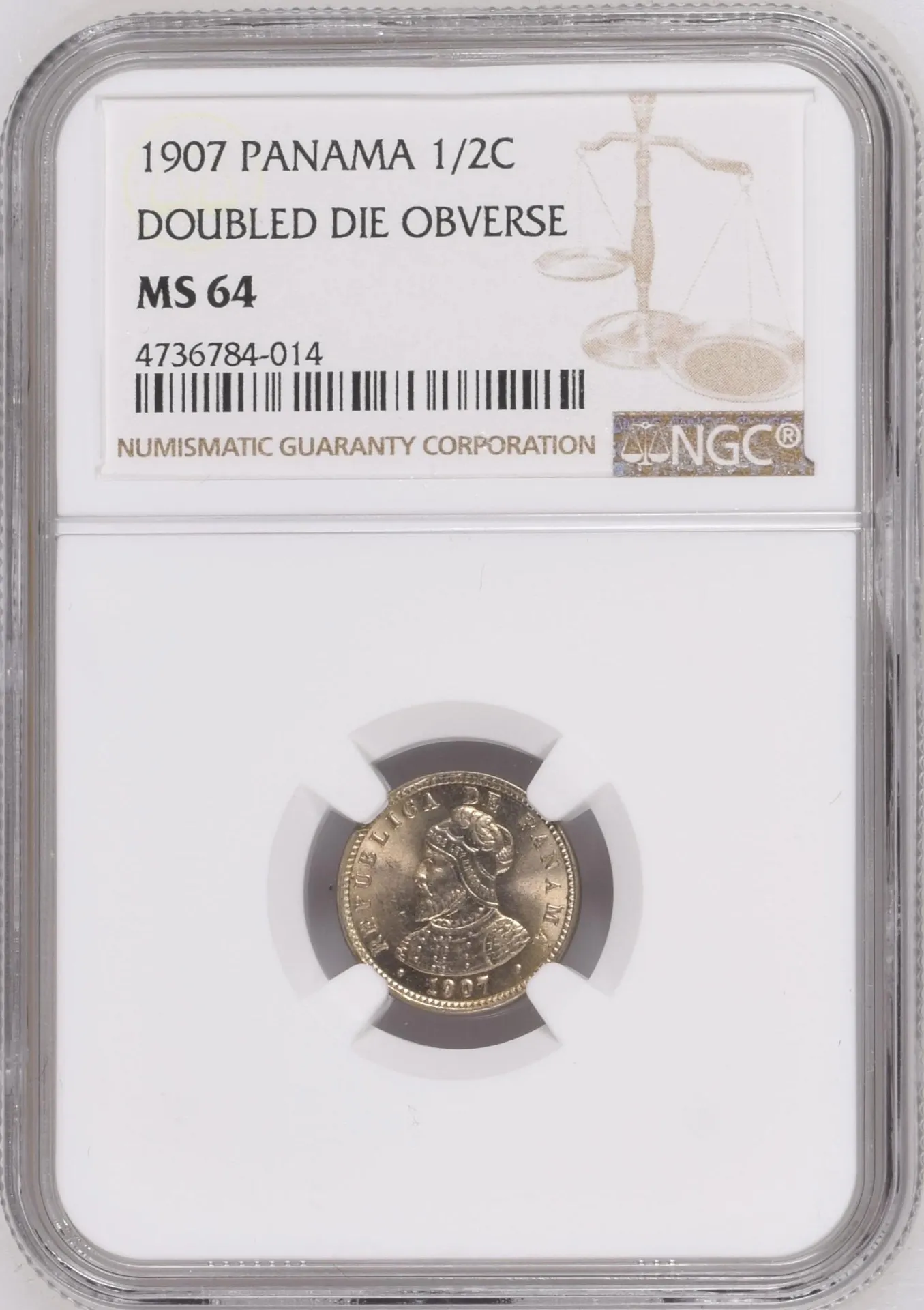 Latin American Coins Panama Panama 1/2 Centesimo 1907 NGC MS64 0158499 Panama 1/2 Centesimo 1907 NGC MS64 0158499Panama 1/2 Centesimo 1907 NGC MS64 0158499
