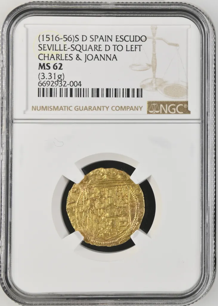 Spain Escudo (1516-56) S D NGC MS62 0158518