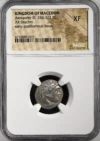 Ancient Coins Greek Macedonian Kings Macedonian Kings Alexander III(The Great) 336-323 BC AR Drachm NGC XF 0158542 Macedonian Kings Alexander III(The Great) 336-323 BC AR Drachm NGC XF 0158542