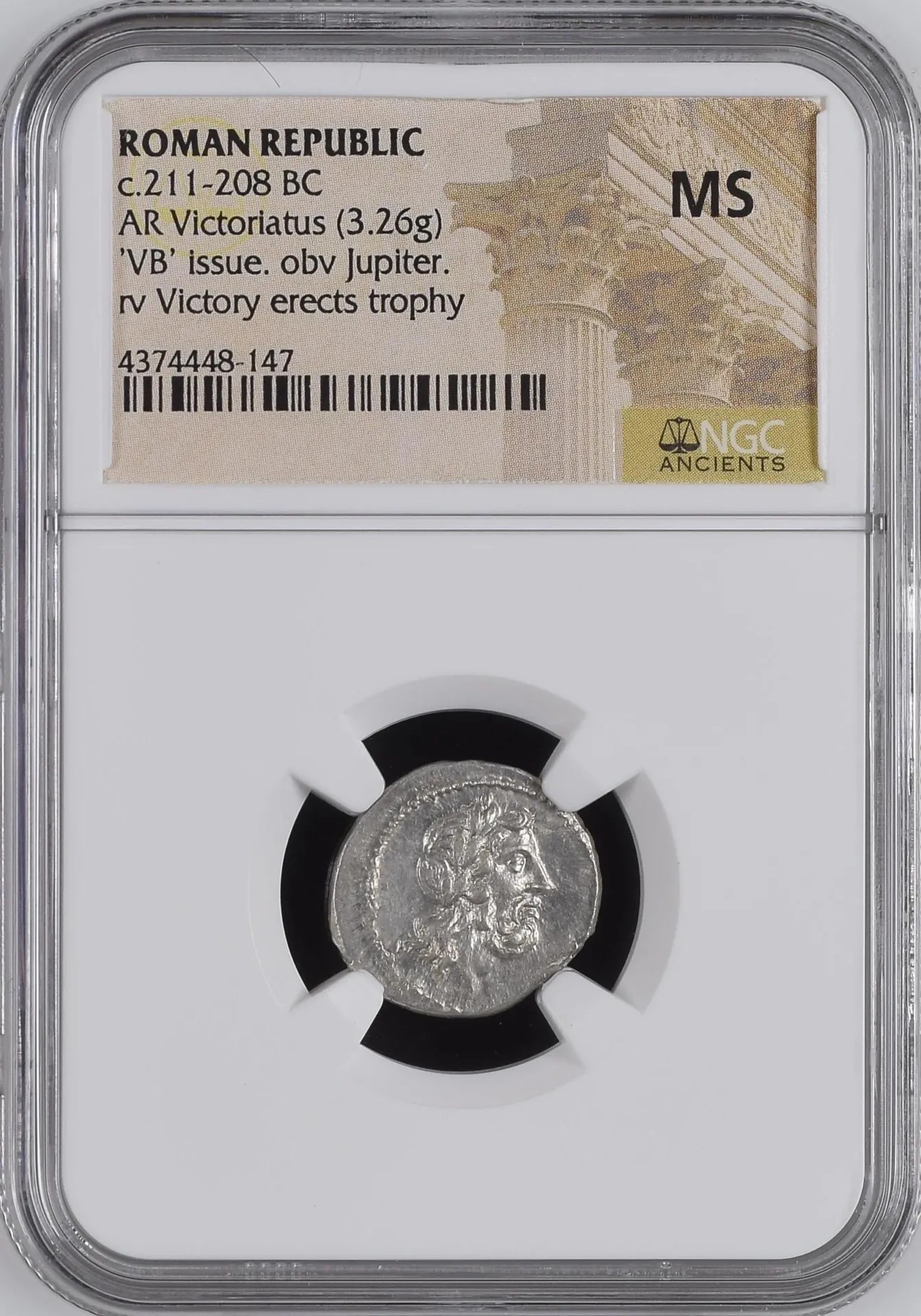 Ancient Coins Roman Republic Roman Republic c.211-208 BC AR Victoriatus NGC MS 0158544 Roman Republic c.211-208 BC AR Victoriatus NGC MS 0158544Roman Republic c.211-208 BC AR Victoriatus NGC MS 0158544