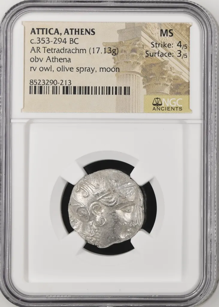 Attica Athens c.353-294 BC AR Tetradrachm NGC MS 0158550