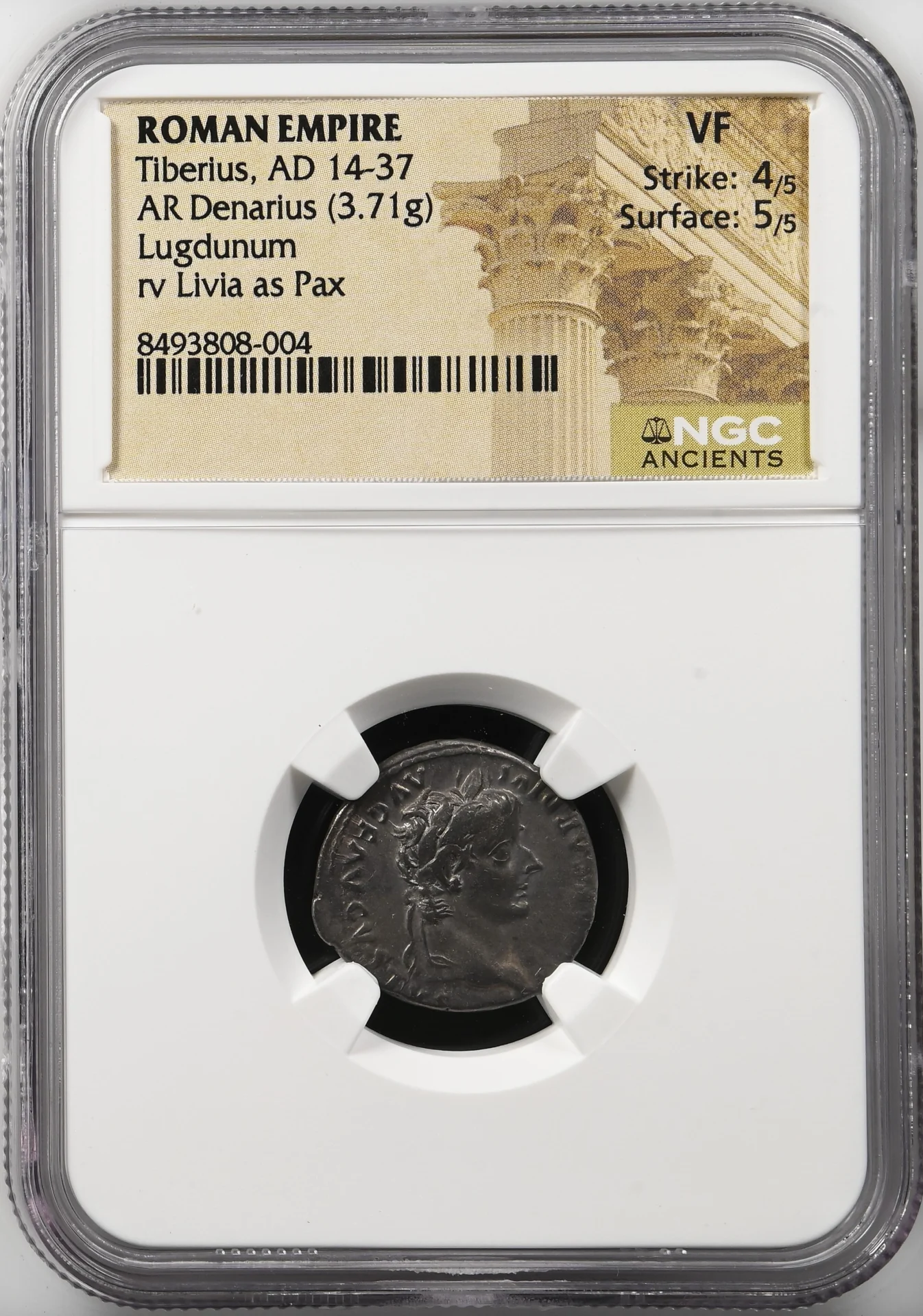 Ancient Coins Roman Imperial Roman Imperial Tiberius 14-37 AD AR Denarius NGC VF 0158906 Roman Imperial Tiberius 14-37 AD AR Denarius NGC VF 0158906Roman Imperial Tiberius 14-37 AD AR Denarius NGC VF 0158906