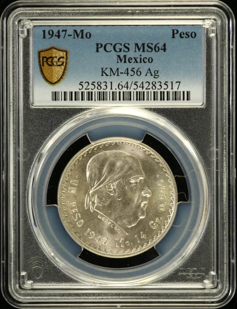Modern Silver & Minors Peso 1947 Mo KM-456 PCGS MS64 0158172