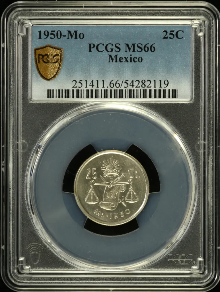 Modern Silver & Minors 25 Centavo 1950 Mo PCGS MS66 0158200
