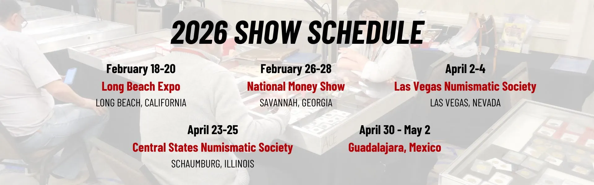 2026 Coin Show Schedule