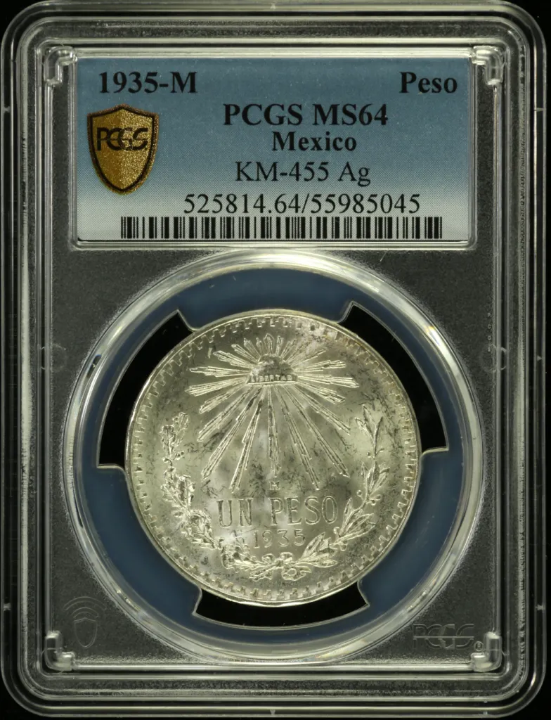 Modern Silver & Minors Peso 1935 M KM-455 PCGS MS64 0158260