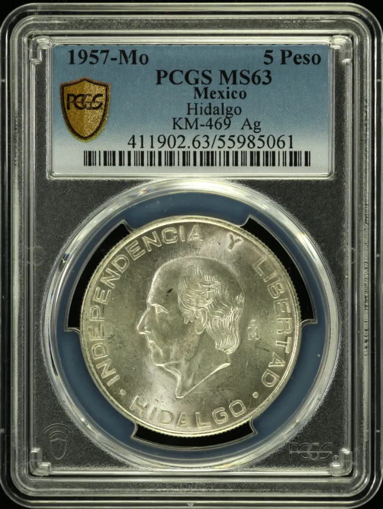 Modern Silver & Minors 5 Peso 1957 Mo KM-469 PCGS MS63 0158289