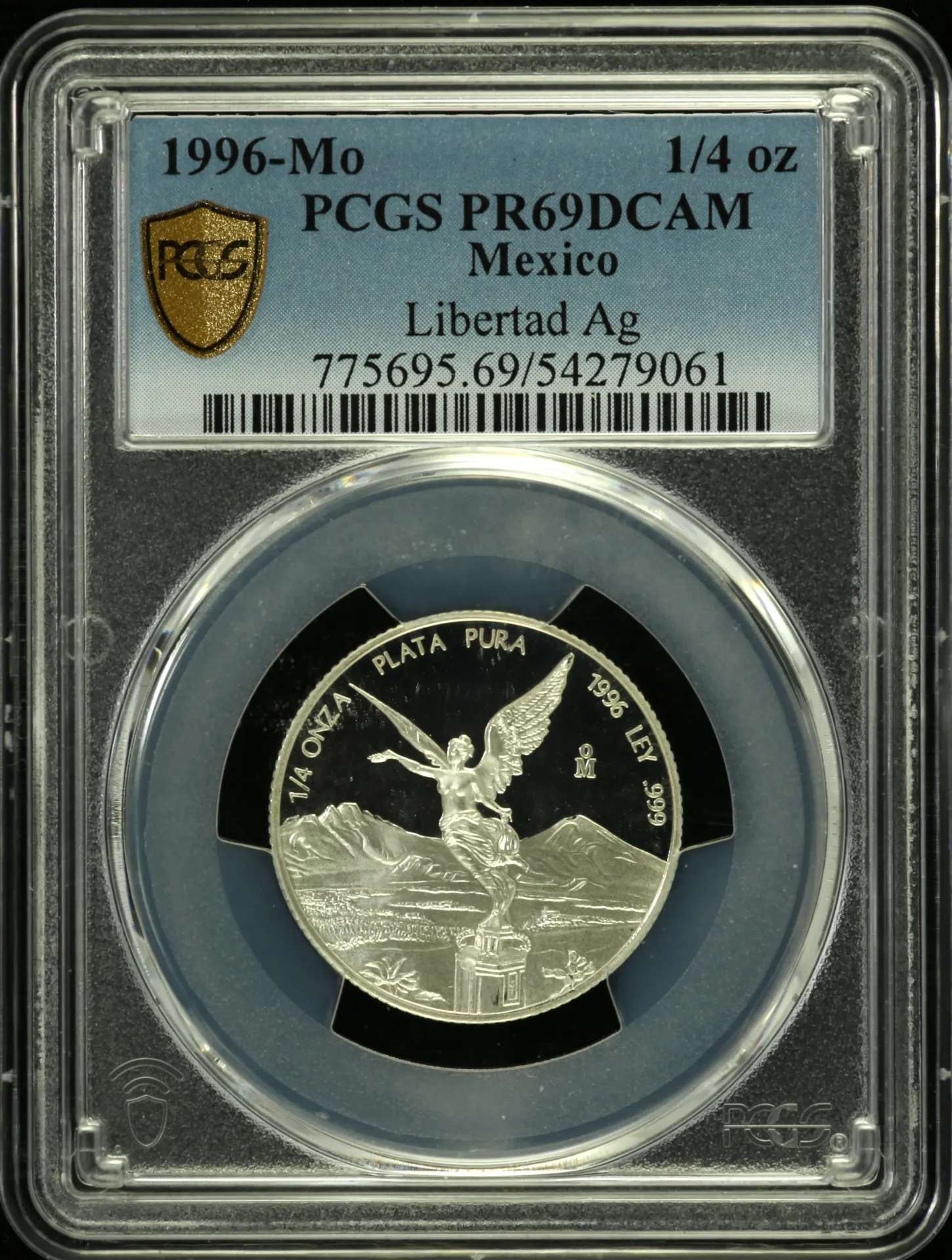 1/4 Onza Mexican Coins Modern Silver & Minors Modern Silver & Minors 1/4 Onza 1996 Mo PCGS PR69DCAM 0158345 Modern Silver & Minors 1/4 Onza 1996 Mo PCGS PR69DCAM 0158345
