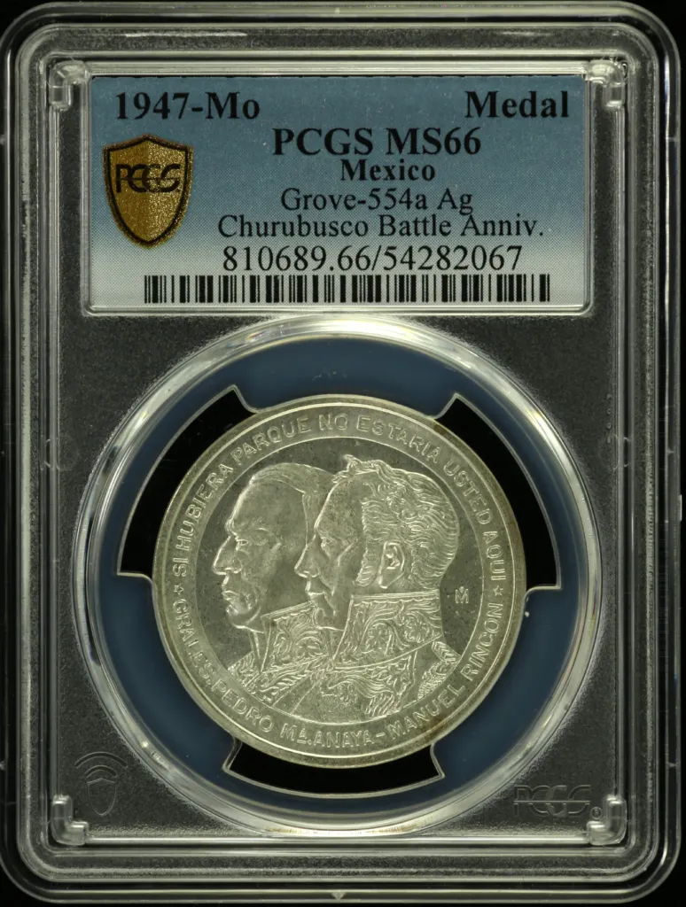 Medals & Tokens Churubusco Battle Anniversary Silver Medal 1947 Mo Grove-554a PCGS MS66 0158376