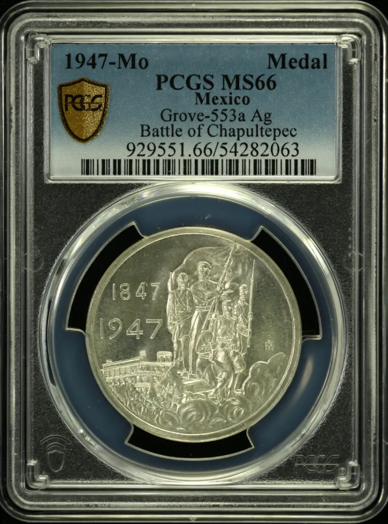Medals & Tokens Battle of Chapultepec Silver Medal 1947 Mo Grove-553a PCGS MS66 0158379