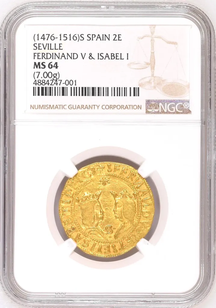 Spain 2 Escudos (1476-1516) S NGC MS64 0158458