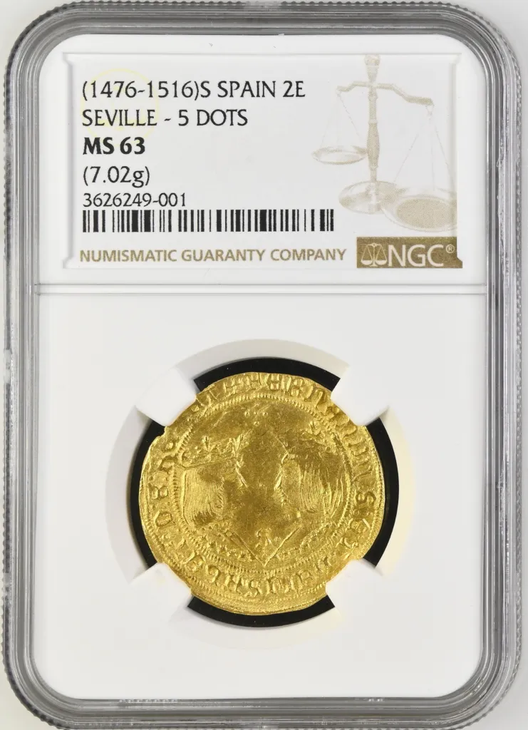 Spain 2 Escudos (1476-1516) S NGC MS63 0158460