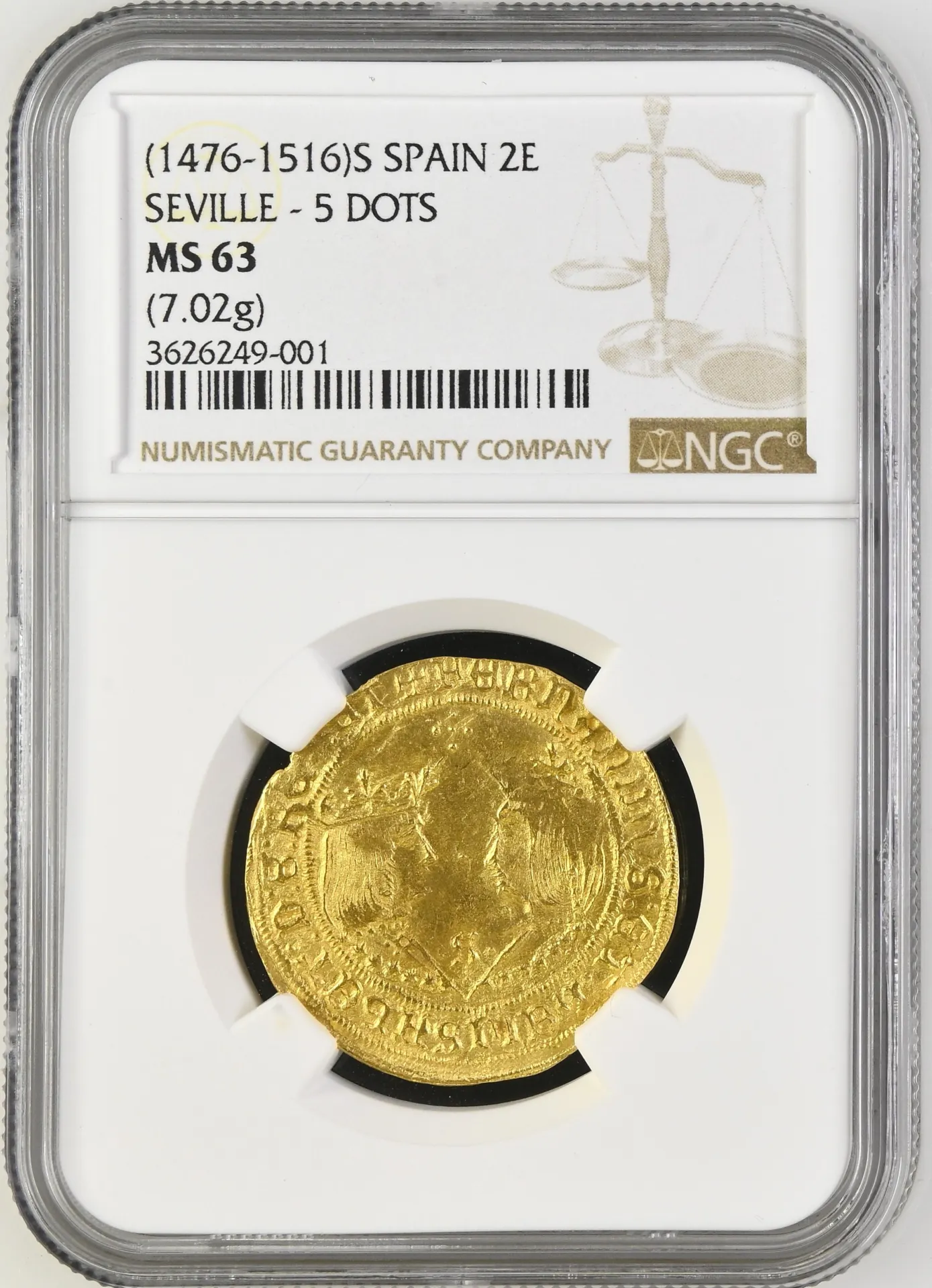 Europe Spain World Coins Spain 2 Escudos (1476-1516) S NGC MS63 0158460 Spain 2 Escudos (1476-1516) S NGC MS63 0158460