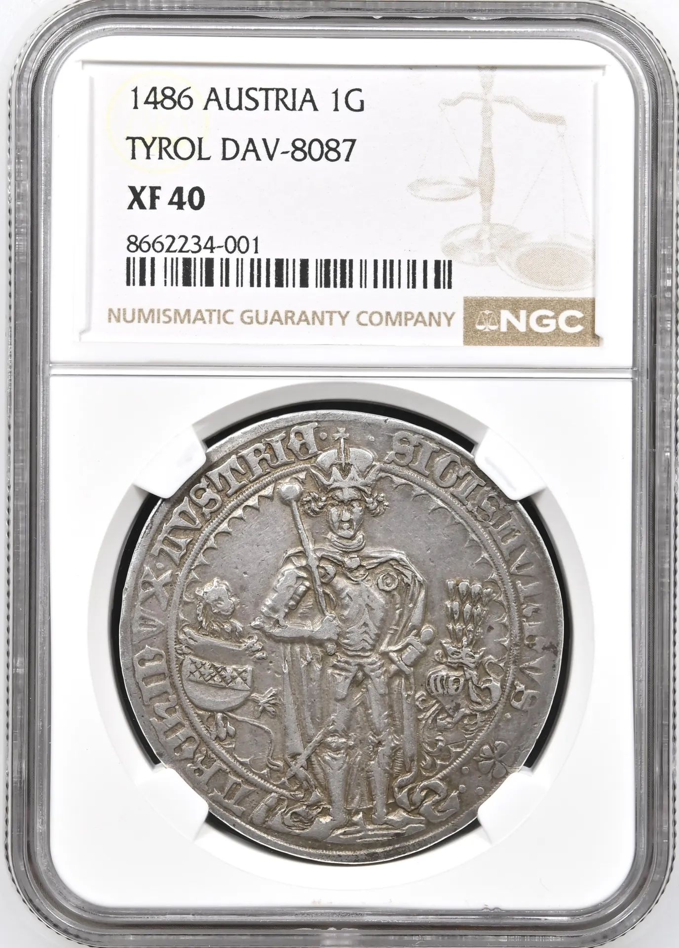 Austria Europe World Coins Austria Guldiner 1486 Tyrol DAV-8087 NGC XF40 0158461 Austria Guldiner 1486 Tyrol DAV-8087 NGC XF40 0158461