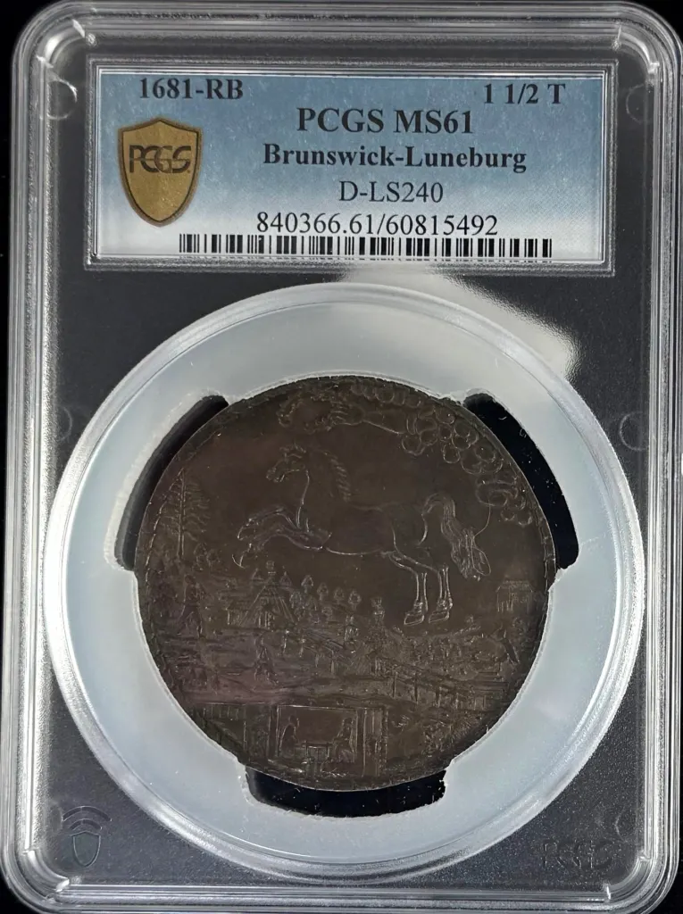 Germany 1 1/2 Taler 1681 RB PCGS MS61 D-LS240 0158478
