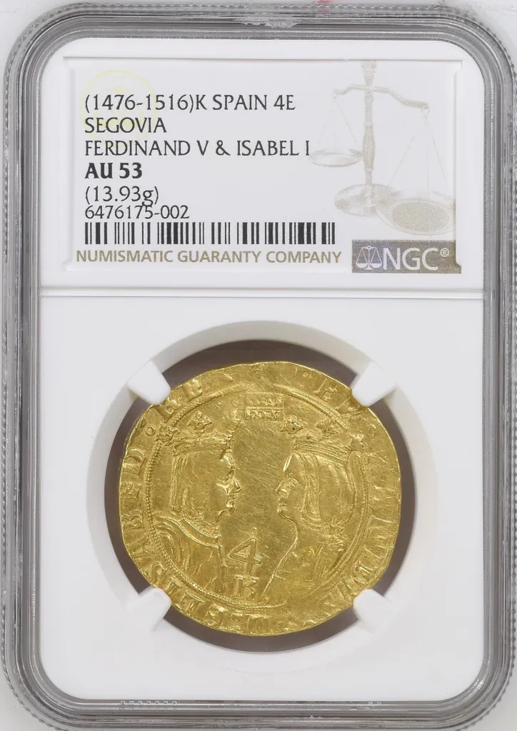 Spain 4 Escudos (1476-1516) Segovia K NGC AU53 0158514