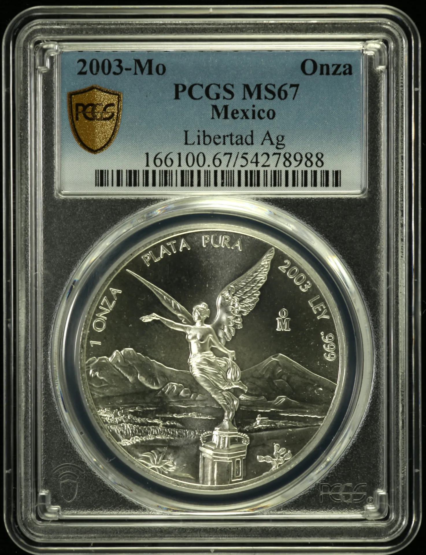 Modern Silver & Minors Onza 2003 Mo PCGS MS67 0158165