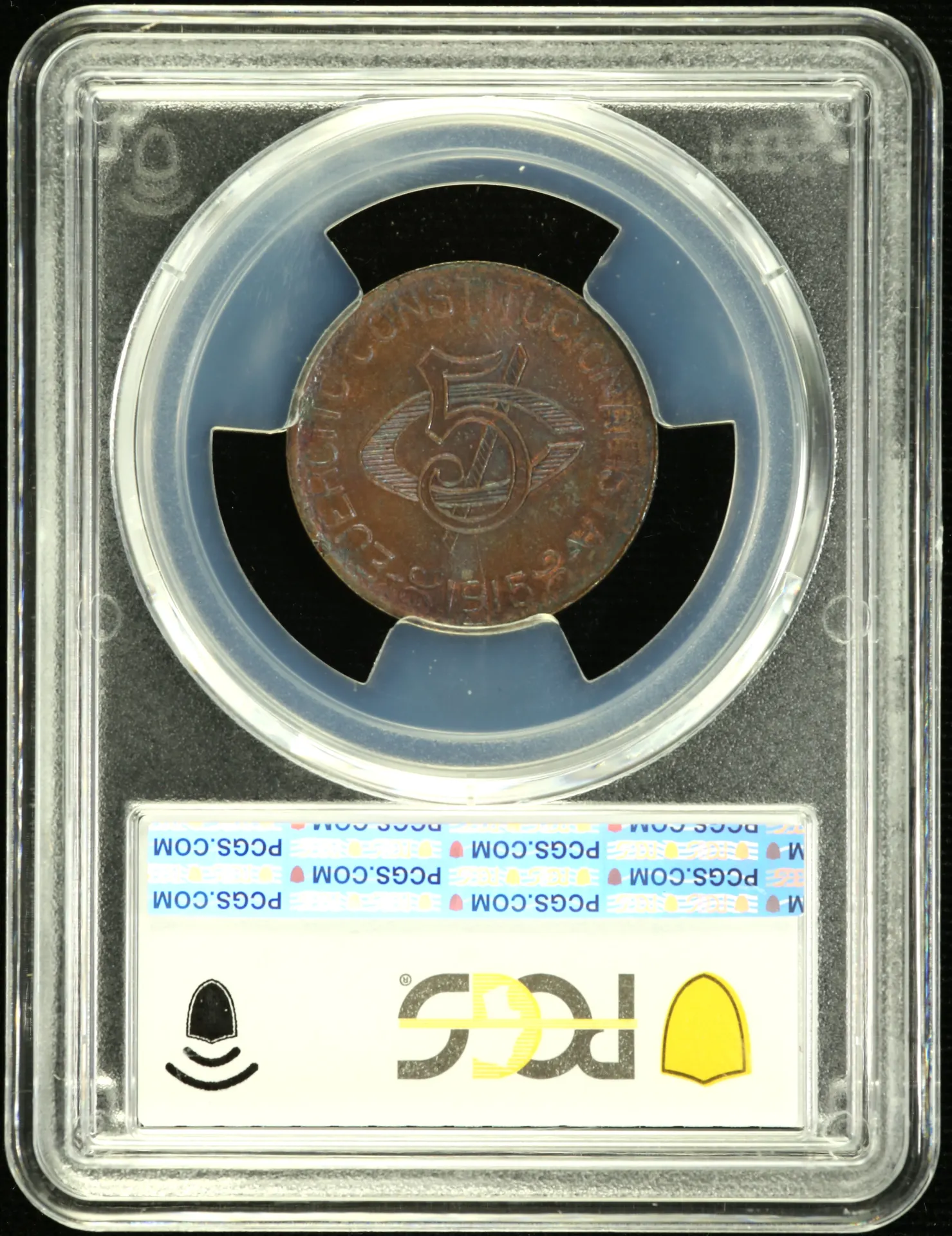 Chihuahua Mexican Coins Revolution Chihuahua 5 Centavo 1915 Chihuahua KM-613 PCGS MS63BN 0158195 Chihuahua 5 Centavo 1915 Chihuahua KM-613 PCGS MS63BN 0158195Chihuahua 5 Centavo 1915 Chihuahua KM-613 PCGS MS63BN 0158195 - Image 2