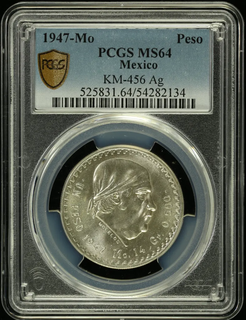 Modern Silver & Minors Peso 1947 Mo KM-456 PCGS MS64 0158208
