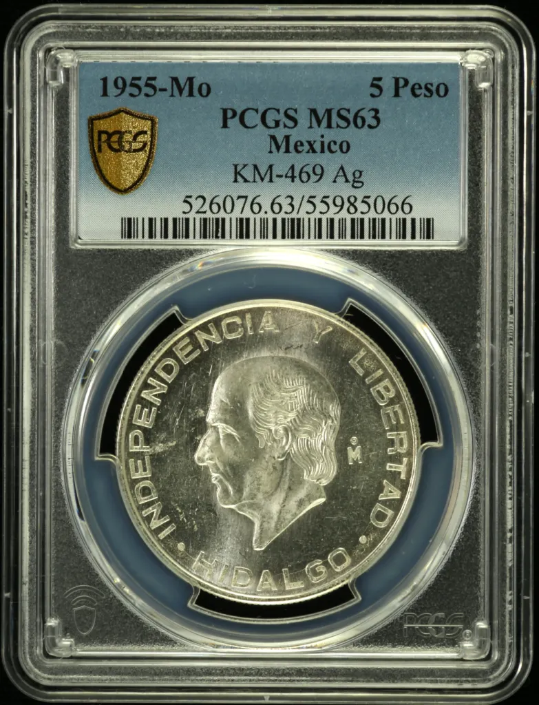Modern Silver & Minors 5 Peso 1955 Mo KM-469 PCGS MS63 0158295