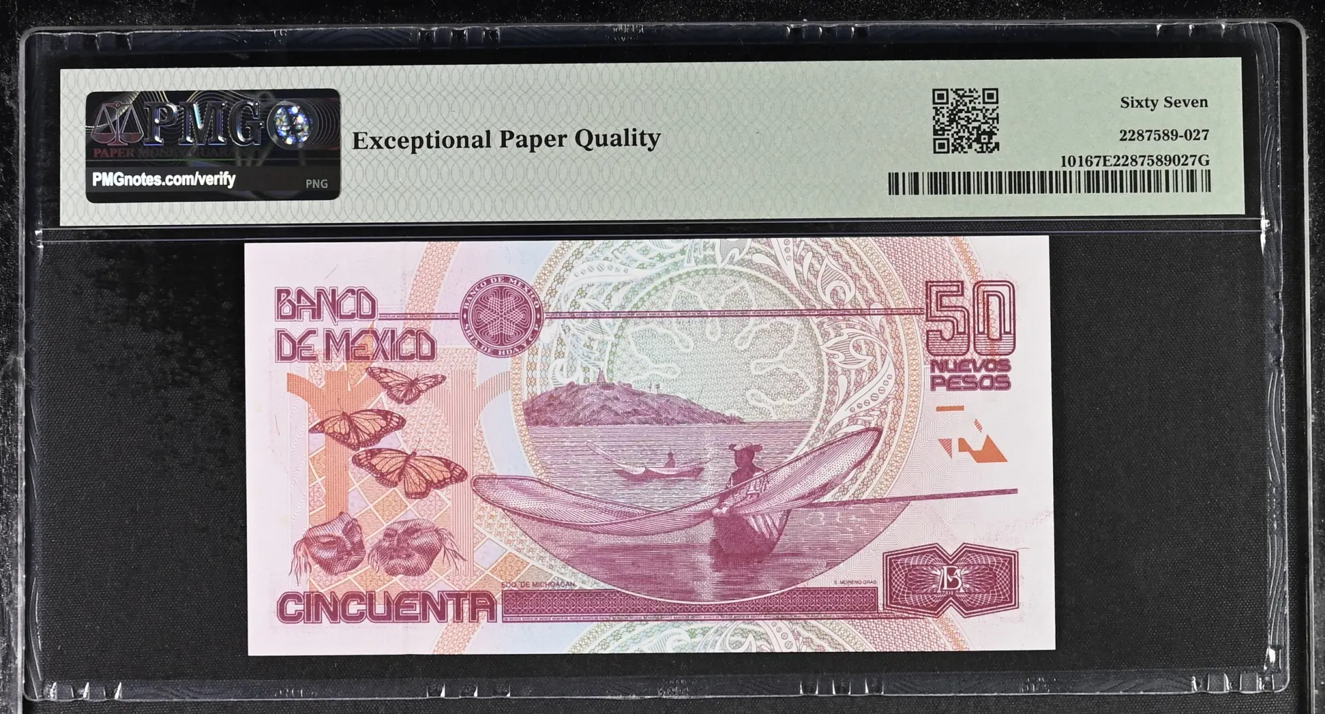 Banco De Mexico Mexican Currency Banco De Mexico 50 Nuevos Pesos 1992 M4674 P101 PMG Superb Gem UNC67 EPQ f_35638 Banco De Mexico 50 Nuevos Pesos 1992 M4674 P101 PMG Superb Gem UNC67 EPQ f_35638Banco De Mexico 50 Nuevos Pesos 1992 M4674 P101 PMG Superb Gem UNC67 EPQ f_35638 - Image 2